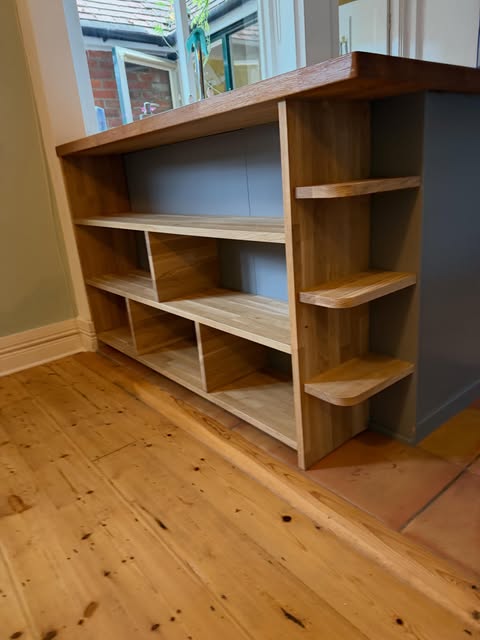 Timber shelving unit